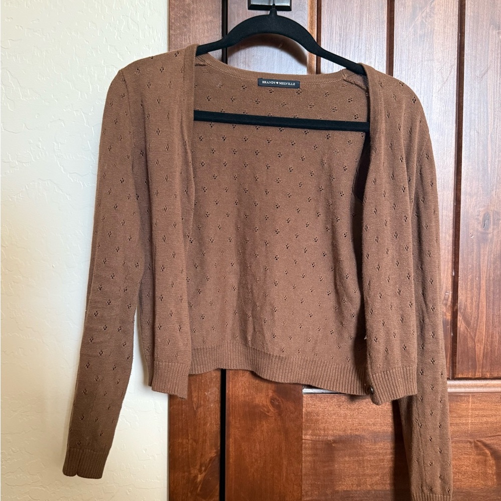 Brandy Melville Brown Floral Cardigan